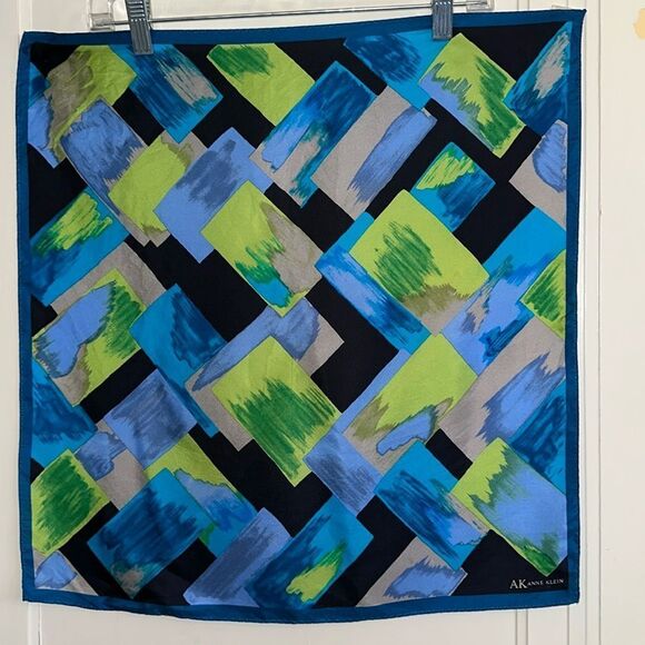 Anne Klein multi colored silk square scarf - Picture 1 of 8